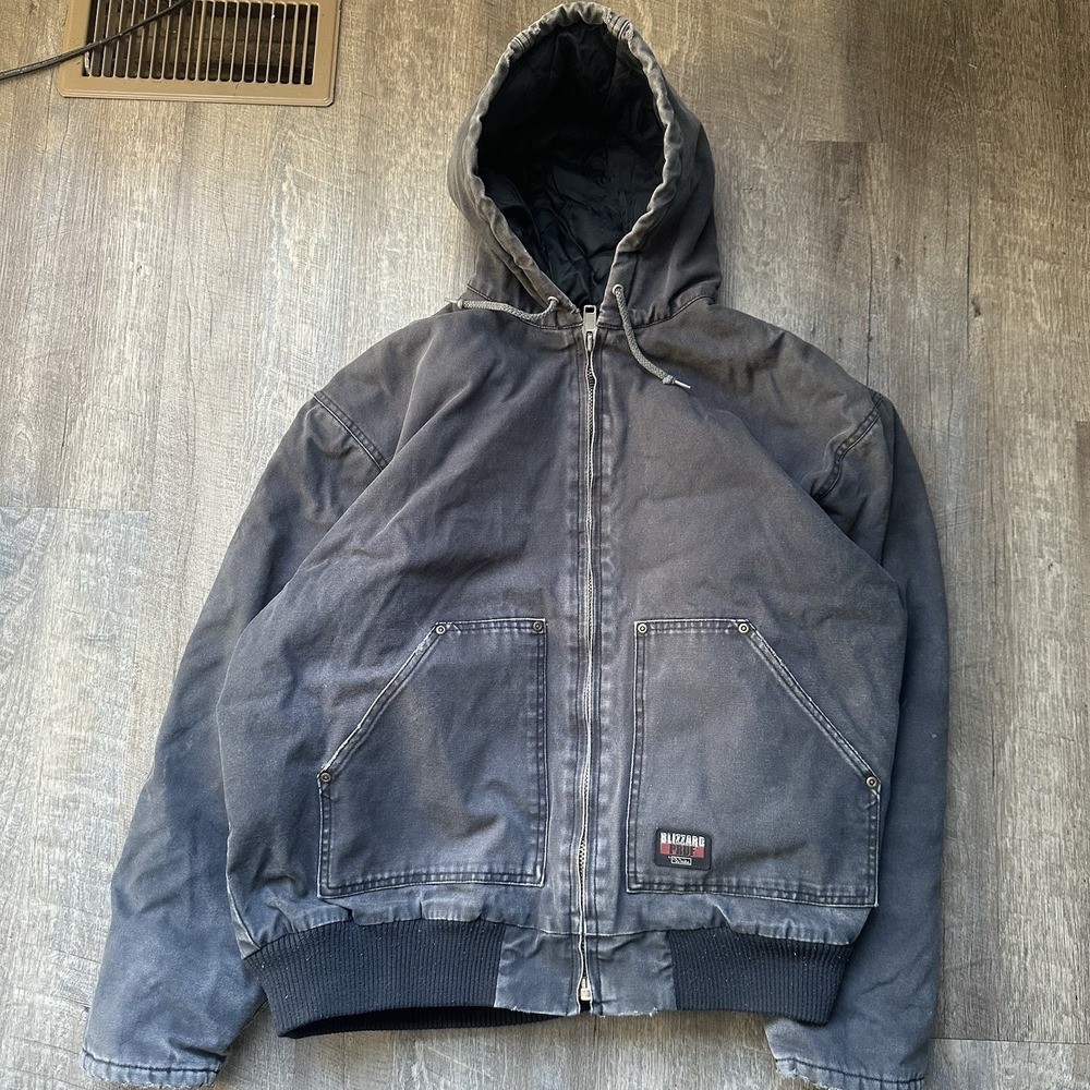 Walls Blizzard‎ Pruf Duck Canvas Fleece Lined Hood Work Jacket Mens 2XL? Read